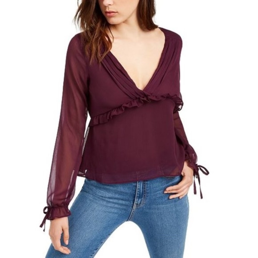 Q & A Pleated Ruffle Blouse